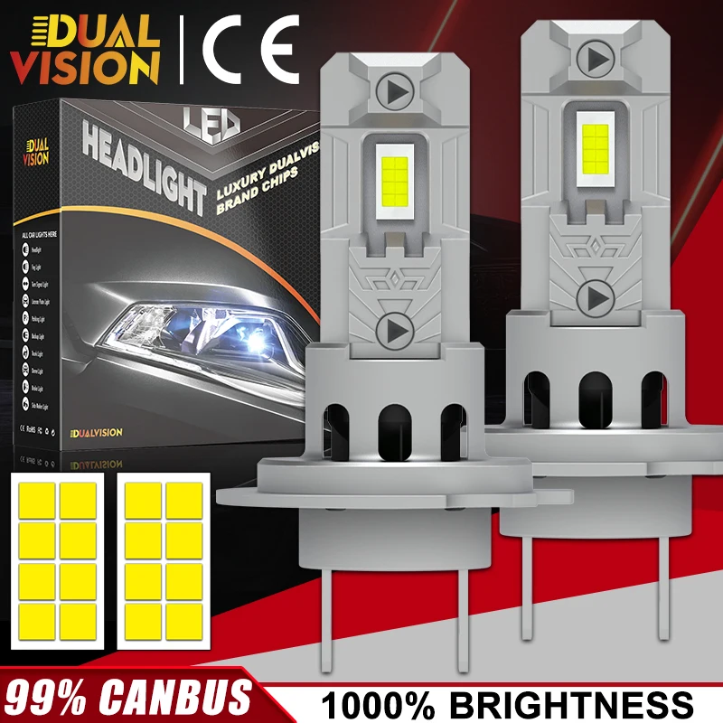 

1500W Mini H7 LED H1 H3 9005/HB3 9006/HB4 Plug&Play Headlights Wireless 7688 CSP Chips Auto Diode Lamps Led 12V 6000K Fog Lamps