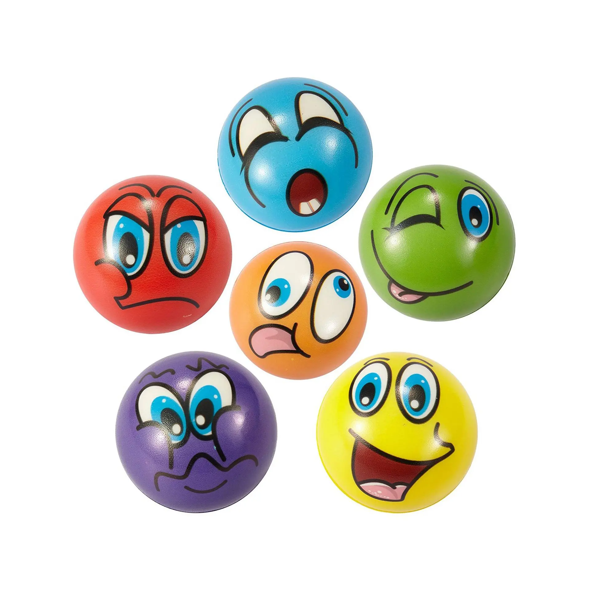 Ausdruck weiche Bälle lustige Schwamm Stress Ball Squeeze Lächeln Gesicht Grimasse Pu Schaum für Kinder beruhigende Spielzeug Handgelenk Bewegung Spielzeug Bälle