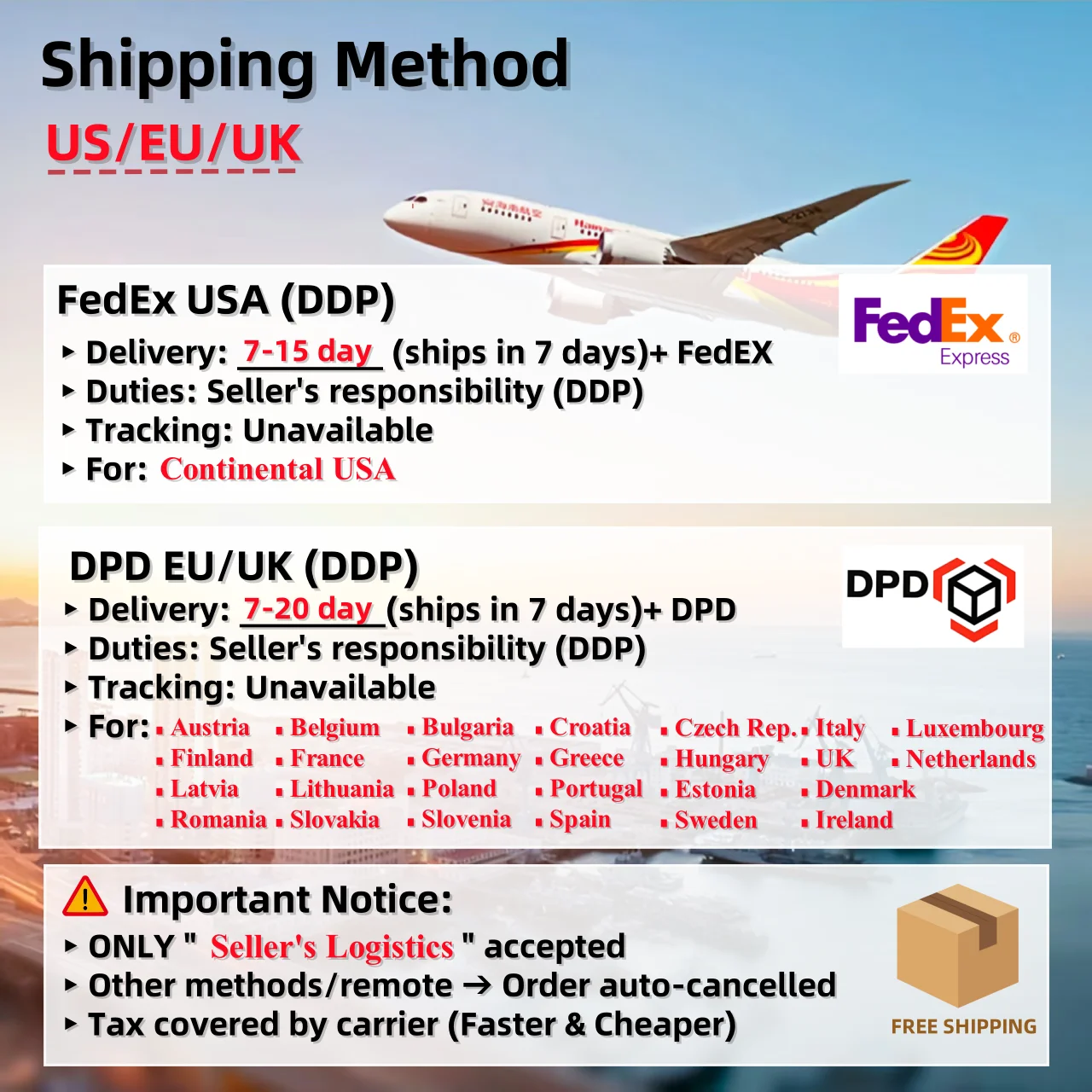 DPD يعوض الفارق في الشحن