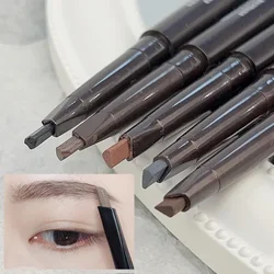 더블 헤드 눈썹 펜슬 브러시 포함, 자연스러운 부드러운 삼각형 눈썹 틴트 펜, 방수 지속, 블랙 브라운 눈썹 화장품