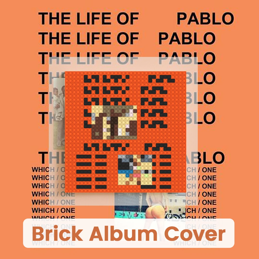 

Kanye West The Life of Pablo Album Cover DIY Pixel Mosaic Building Blocks Set For Music Fans Bedroom Living Room Home Wall Decor