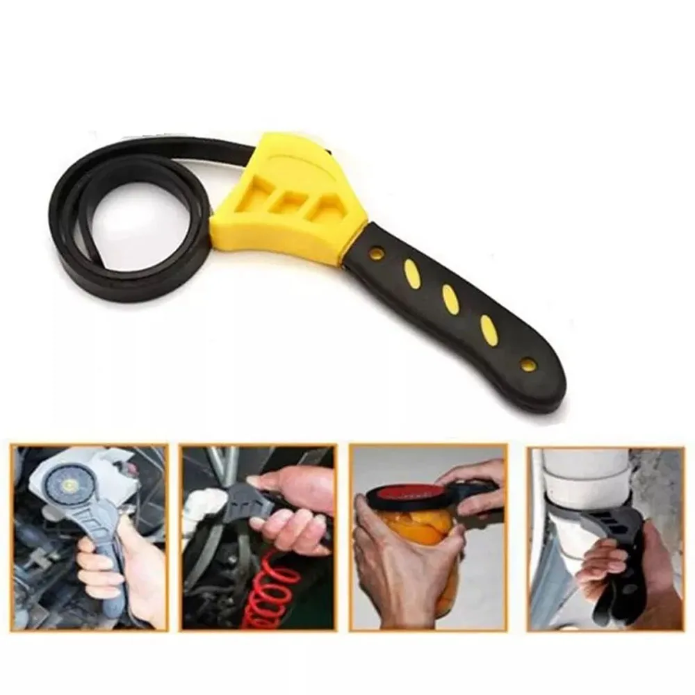 6-inch Adjustable Belt Wrench Plastic Multi-function Bottle Opener Universal Auto Repair Filter Hardware Tool