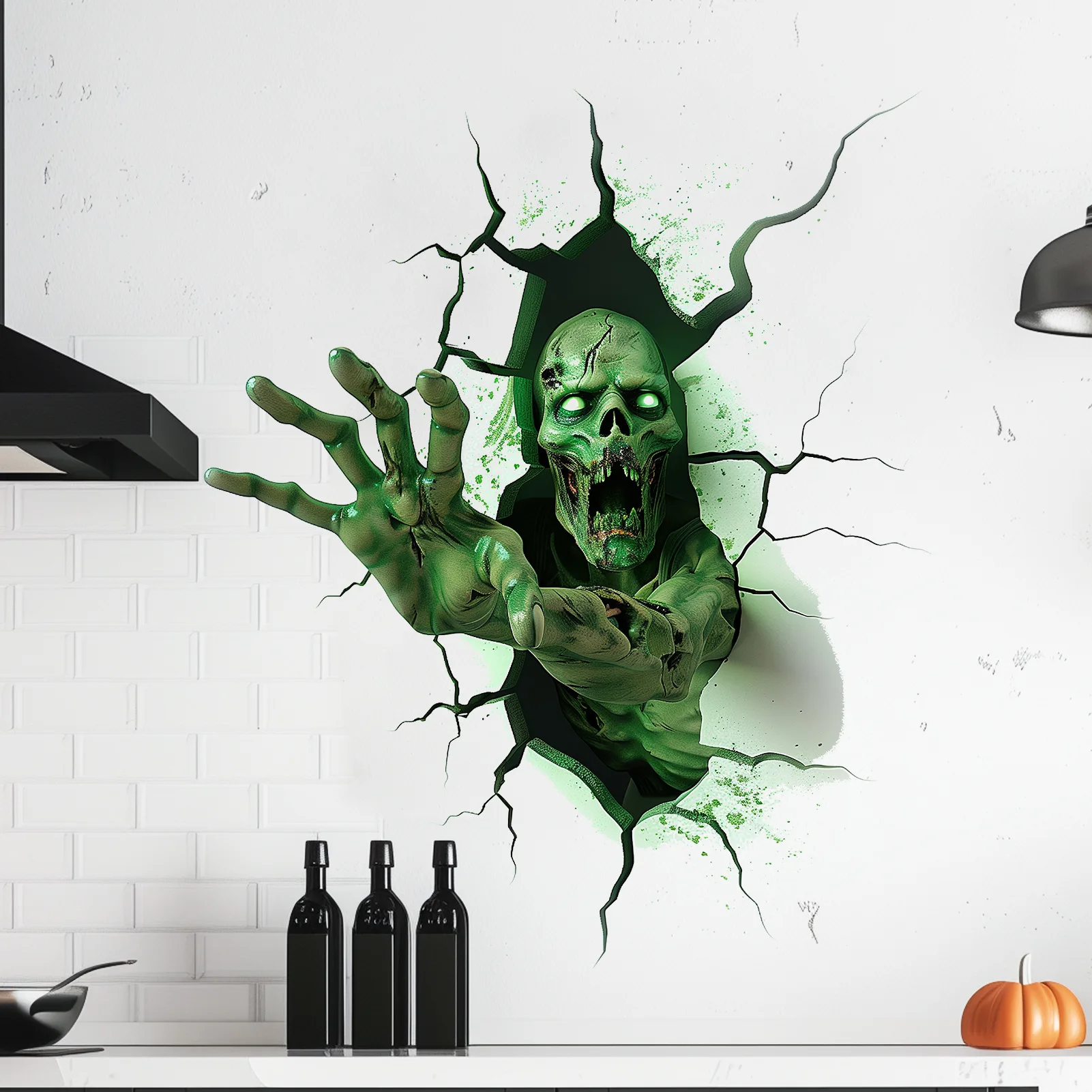 3D Halloween Floor Wall Decals Scary Ghost Halloween Wall Stickers, Removable Peel And Stick Halloween 