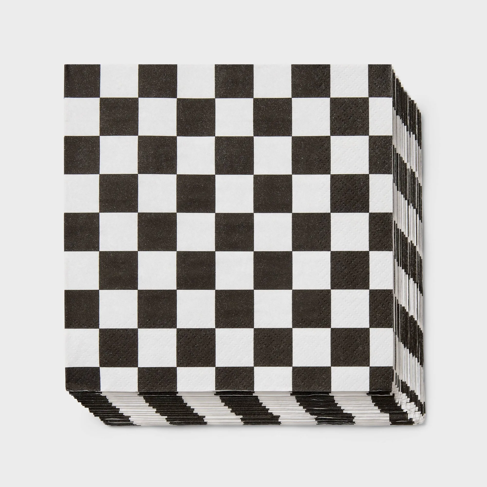 30ct Black And White Checkered Paper Lunch Napkins Disposable Party Tableware For Picnics And Events