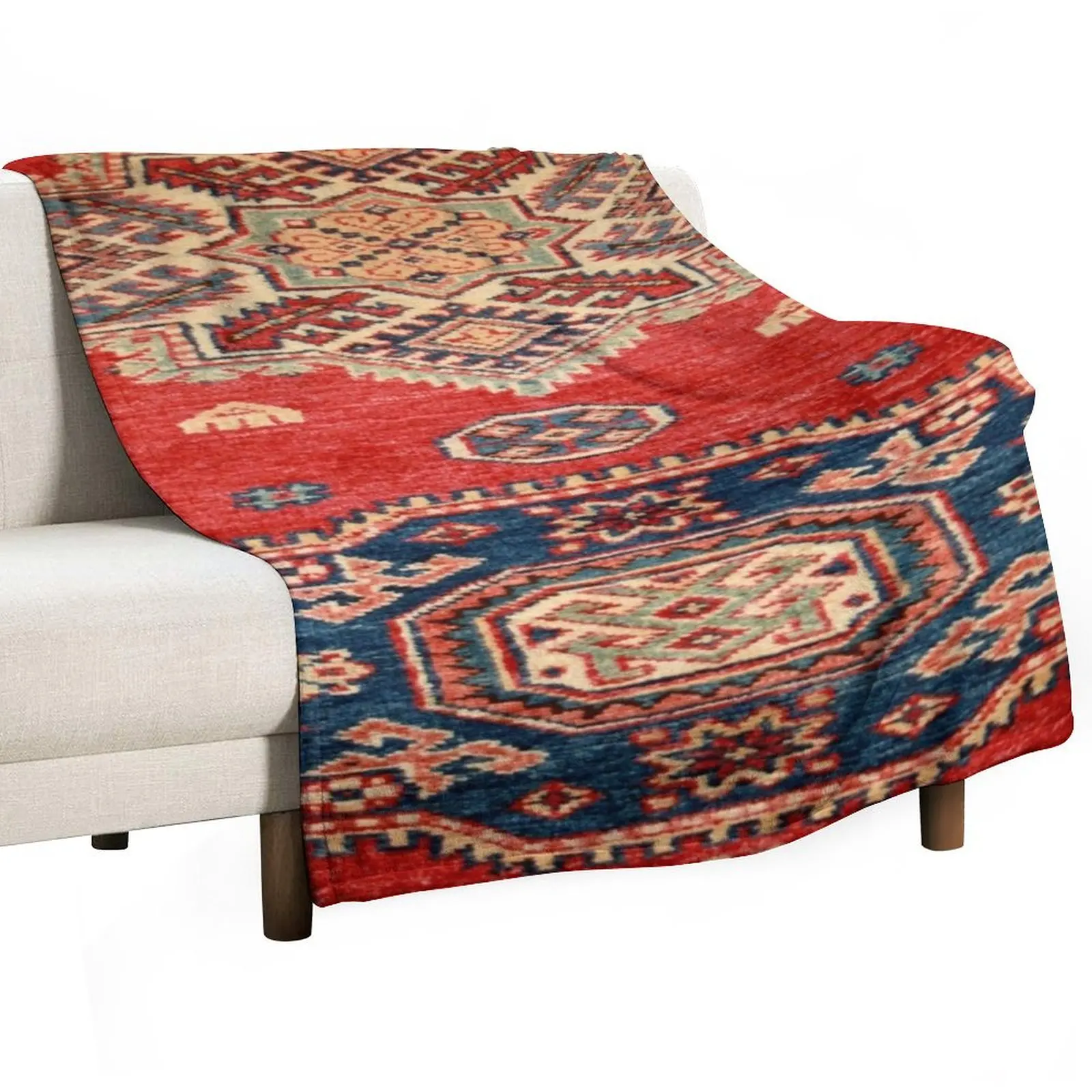 

Natural Dyed Handmade Anatolian Carpet Throw Blanket Furrys Sofa Heavy Flannel Fabric Blankets