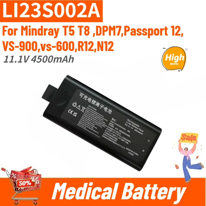High Quality LI23S002A Replacement Medical Battery 11.1V 4500mAh for Mindray T5 T8 ,DPM7,Passport 12,VS-900,vs-600,R12,N12