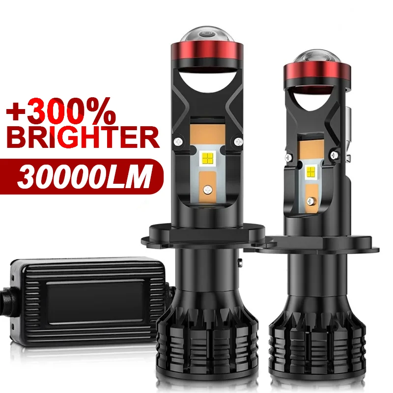 

H4 H7 LED Mini Projector Lens Headlight Auto Headlight Canbus Bulb 30000LM Turbo Lamp Hi/Lo Beam LHD 6000K 12V 24V Car Headlamp