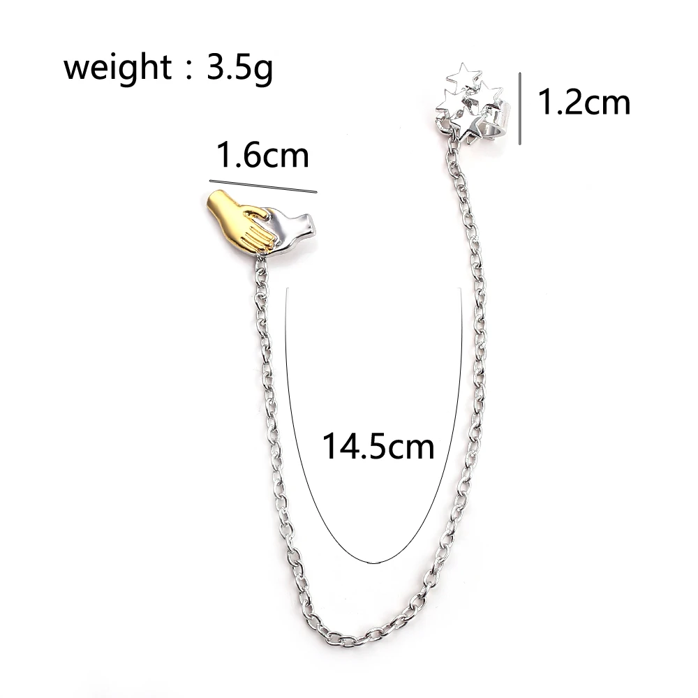 Hip Hop Punk Star Tassel Pendant Earrings Fashion Personality Ear Clips Exquisite Jewelry Accessory Gifts for Women view 2