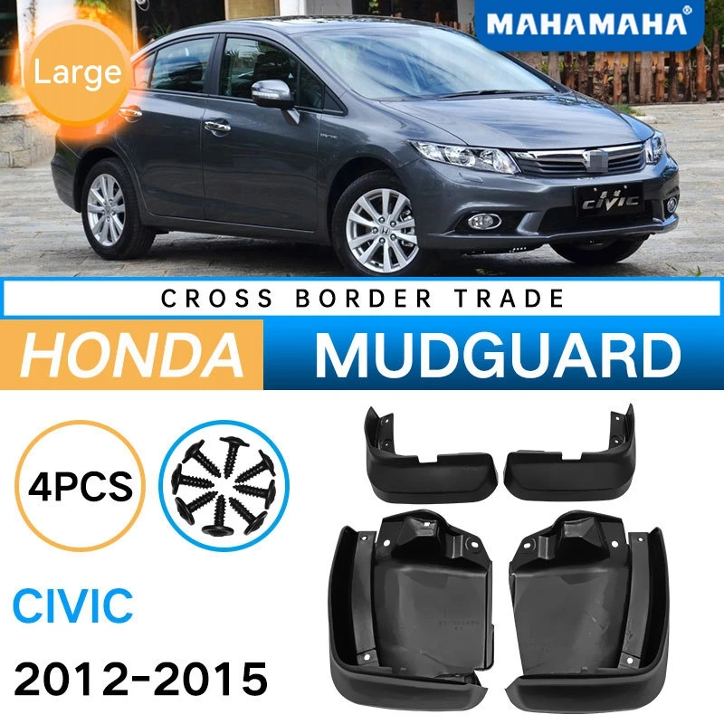 

For Honda Civic 2012-2015 Mudflaps Splash Guards Front Rear Mud Flap Mudguards Fender 2012 2013 2014 2015 Set Molded Mud Flaps