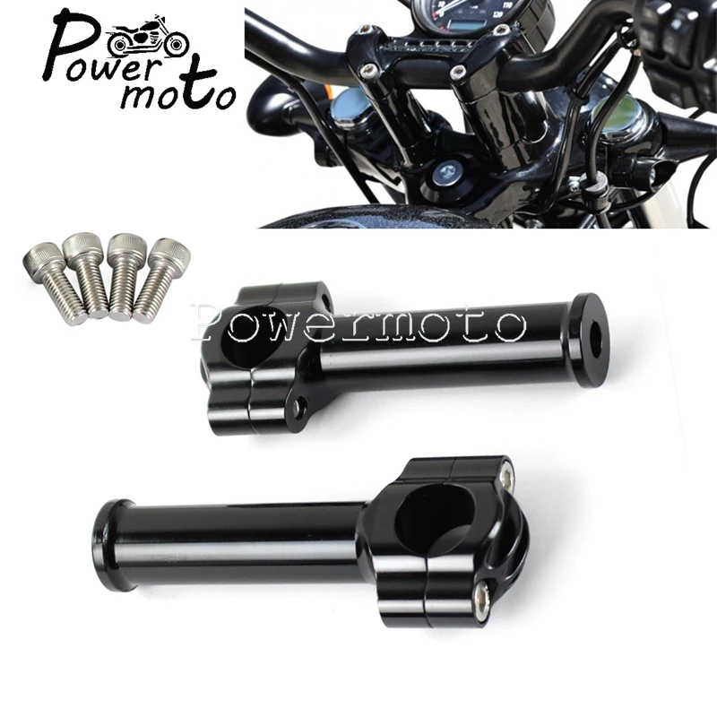 

1 Pair Motorcycle Old Schhol 25mm 1" Brass Handlebar Risers Mount Clamp For Harley Yamaha Suzuki Honda Chopper Bobber Cafe Racer