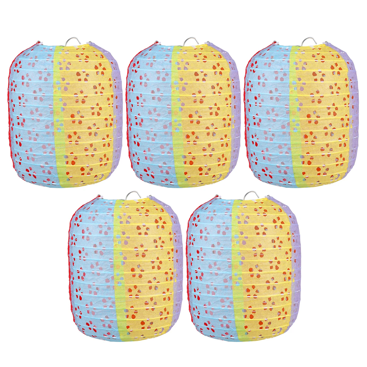 

5 PCS Paper Lantern Foldable Lanterns Hanging Lamps Portable Hollow