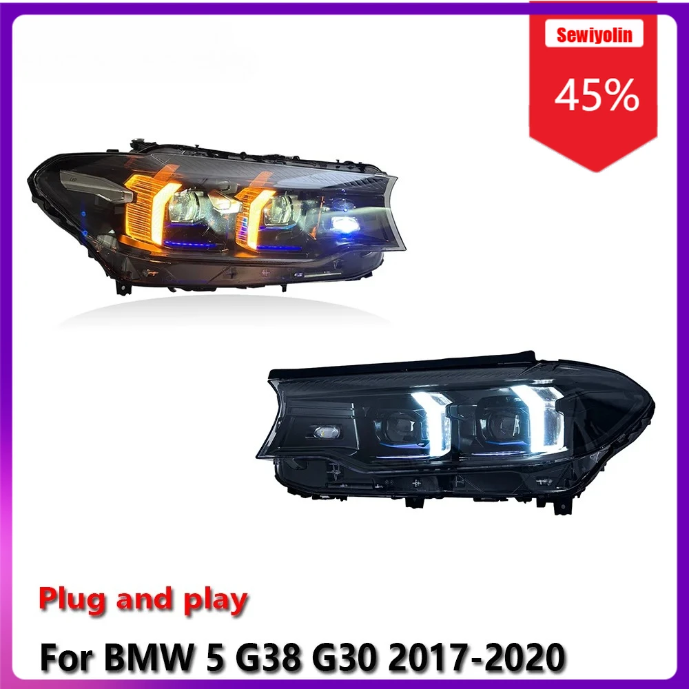

Автомобильные светодиодные лампы Sewiyolin в сборе для BMW 5 G38 G30 2017-2020, автомобильные противотуманные фары DRL, стоп-сигналы поворота Plug And Play