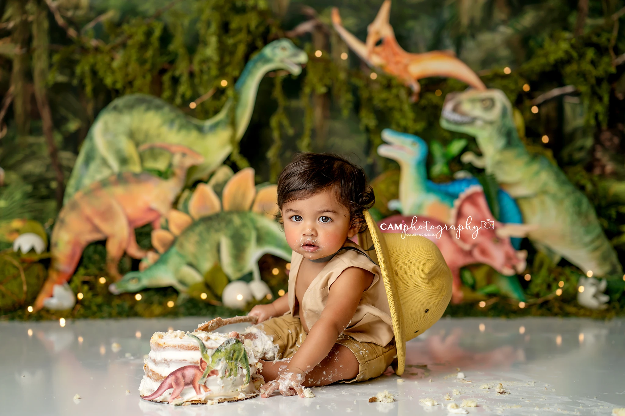 Jungle Dinosaur Backdrop for Photoshoot Baby Kids Cake Smash Party Photocall Photograhy Background