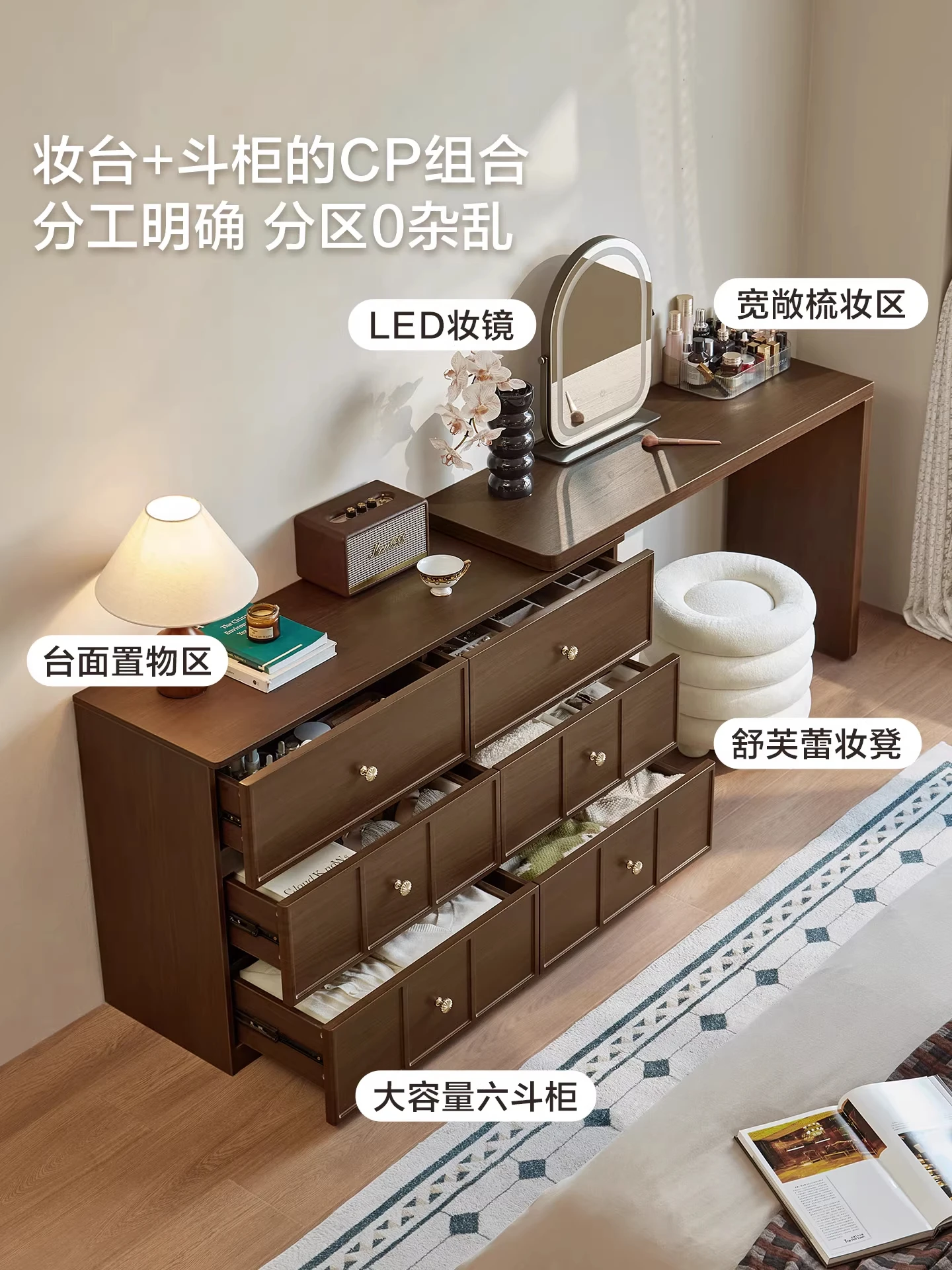 ตู้เสื้อผ้าไม้เนื้อแข็ง, ตู้ลิ้นชัก, โต๊ะเครื่องแป้งแบบพับเก็บได้ในตัว, ตู้เก็บของในบ้าน, ตู้ข้างเตียงในห้องนอน