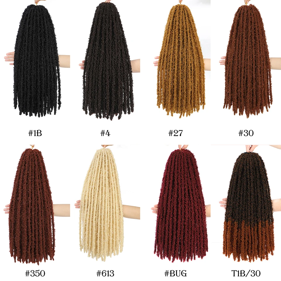 24-36 Inch Long Distressed Braids Hair Synthetic Pre Looped Butterfly Locs Crochet Braids Extensions for Afro Women Faux Locks 2