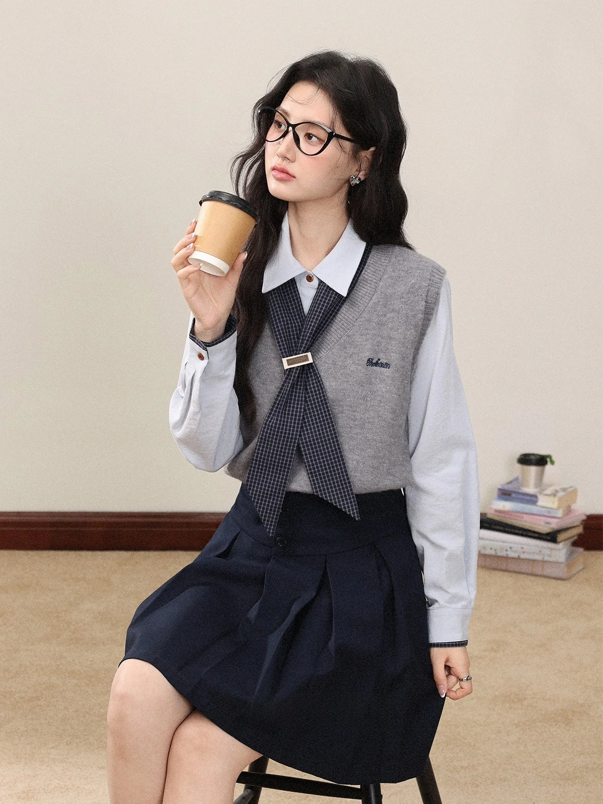 

Осенний новый вязаный комплект с юбкой трапециевидной формы и высокой талией для интервью, женский модный дышащий длинный све, повседневный ирт