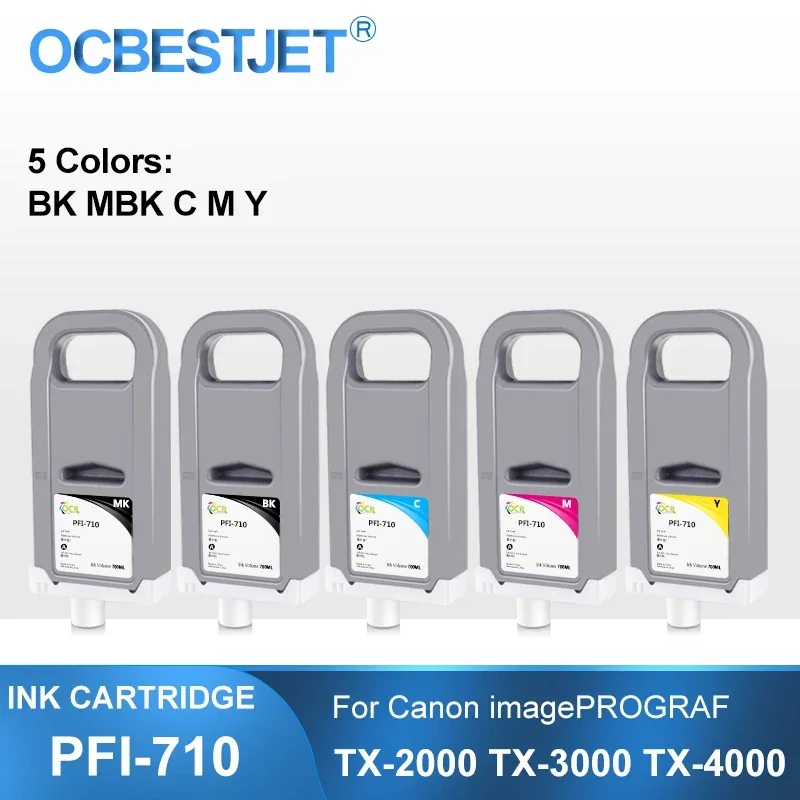 700ML For Canon 710 PFI-710 PFI710 Compatible Ink Cartridge With Full Ink For Canon TX-2000 TX-3000 TX-4000 Printer