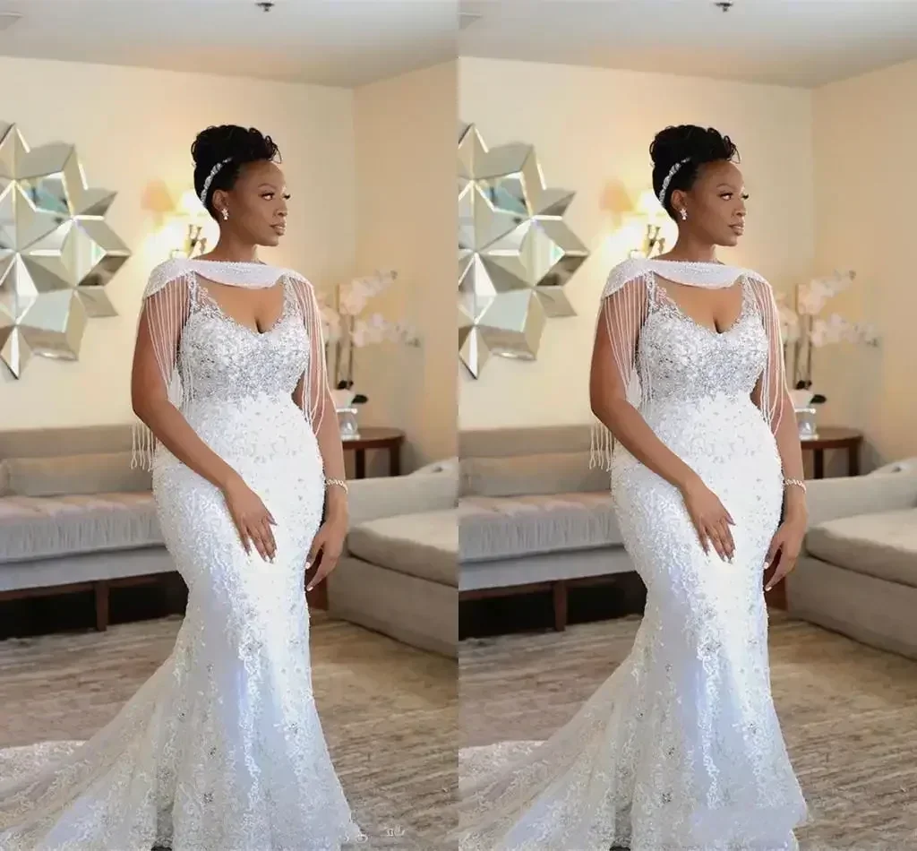 Customized Luxurious Wedding Dress Wrap Beading Crystal Woman Dress Small Tail Bridal Wedding Dress Customized Dresses