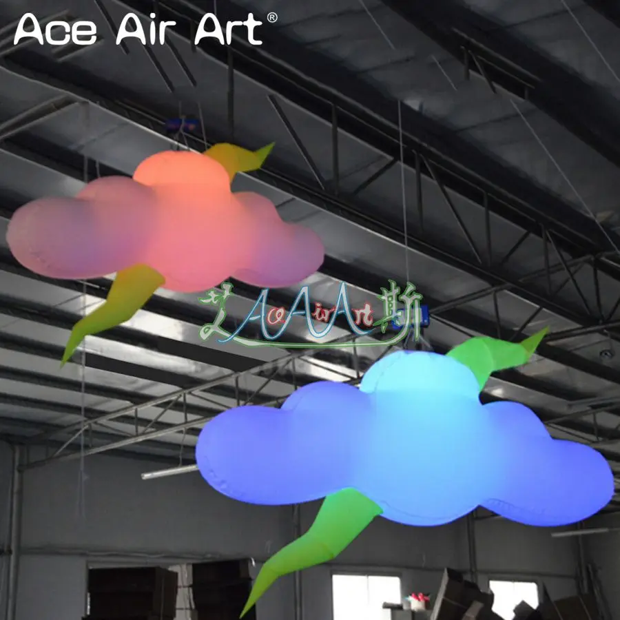 

1.5m/2m/2.5m L Inflatable Lightning And Cloud With LED Bulbs For Club/Promotion/ Performance Decoration Made In China