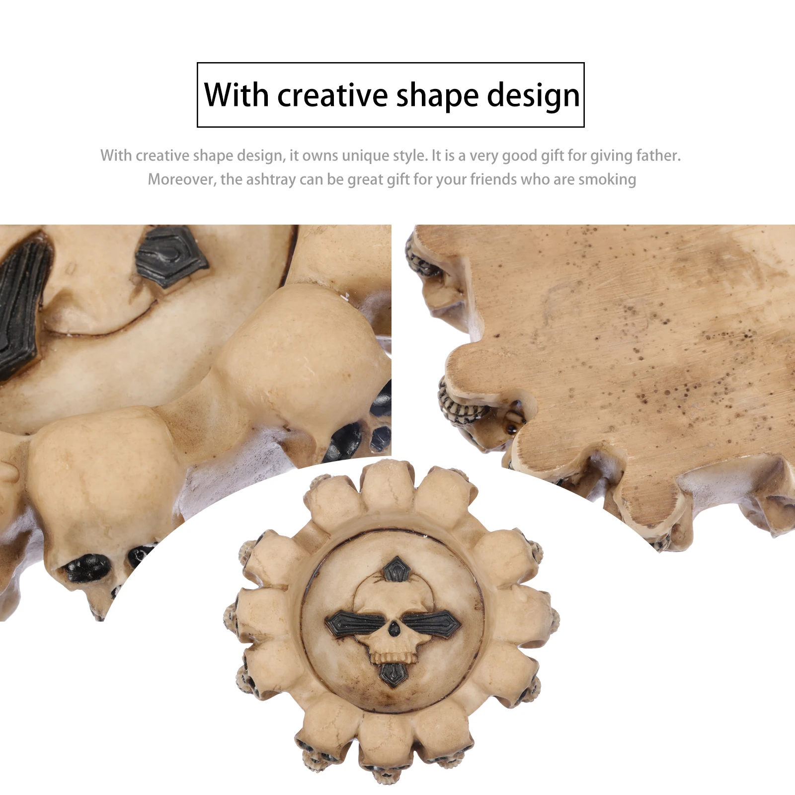 

Creative Skull Ashtray Decor Resin Scary Home Office Ash Holder Case Vintage Dark Style Unique Design For Party