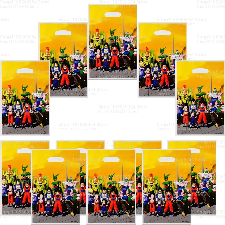 10/50 Stück Goku Dragon Ball Party-Geschenktüten mit Griffen, Partytüten, Geburtstagsdekoration, Goodie-Bag-Füller