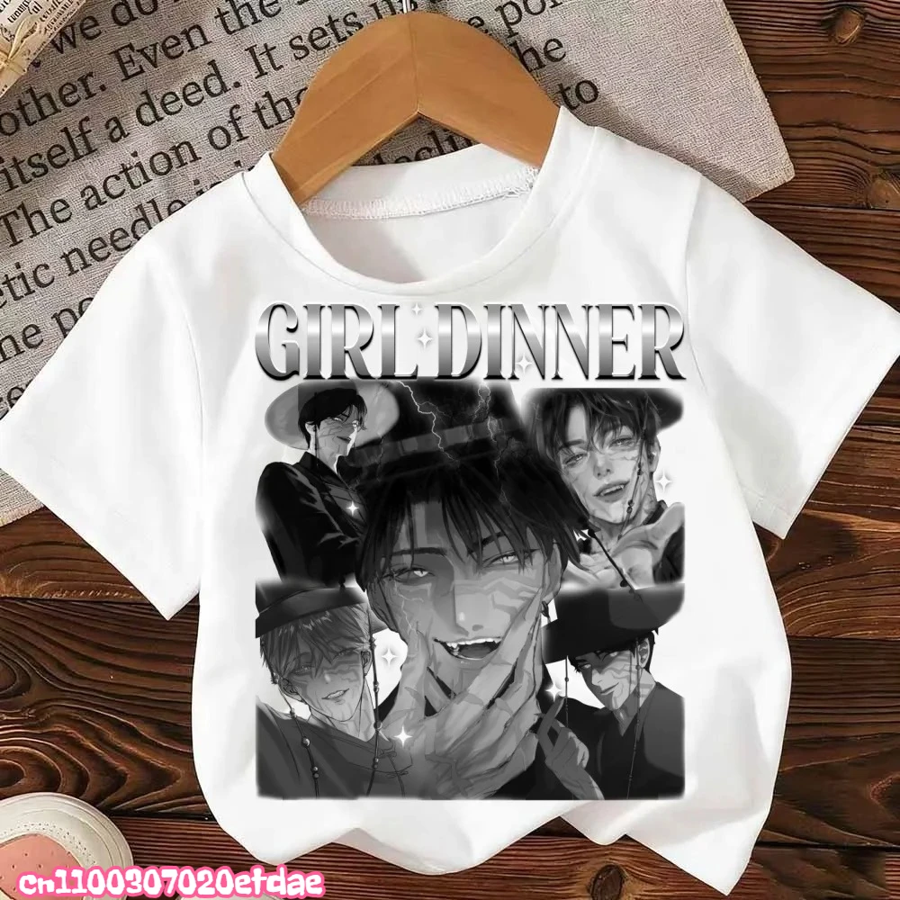 Kpop شيطان الصيادين الكرتون تي شيرت Harajuku كول تي شيرت للأطفال القطن الصيف بلايز ساجا الفتيان وتتسابق هدية طفلة الصبي الملابس #3