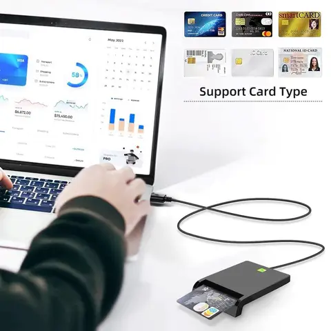 Multifunktionell bärbar USB 2.0 intelligent kortläsare Prisvärd enkel användning för DNIE ATM CAC IC ID Bank SIM-kortläsare 12 best sales ID-läsare - №2
