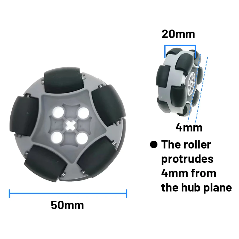 Samochód robotyczny z kołami Mecanum, pełny zestaw kół, uniwersalny mechanizm ruchu bocznego, koło Fulai, silnik TT kompatybilny z LEGO 65mm — zdjęcie produktu 5