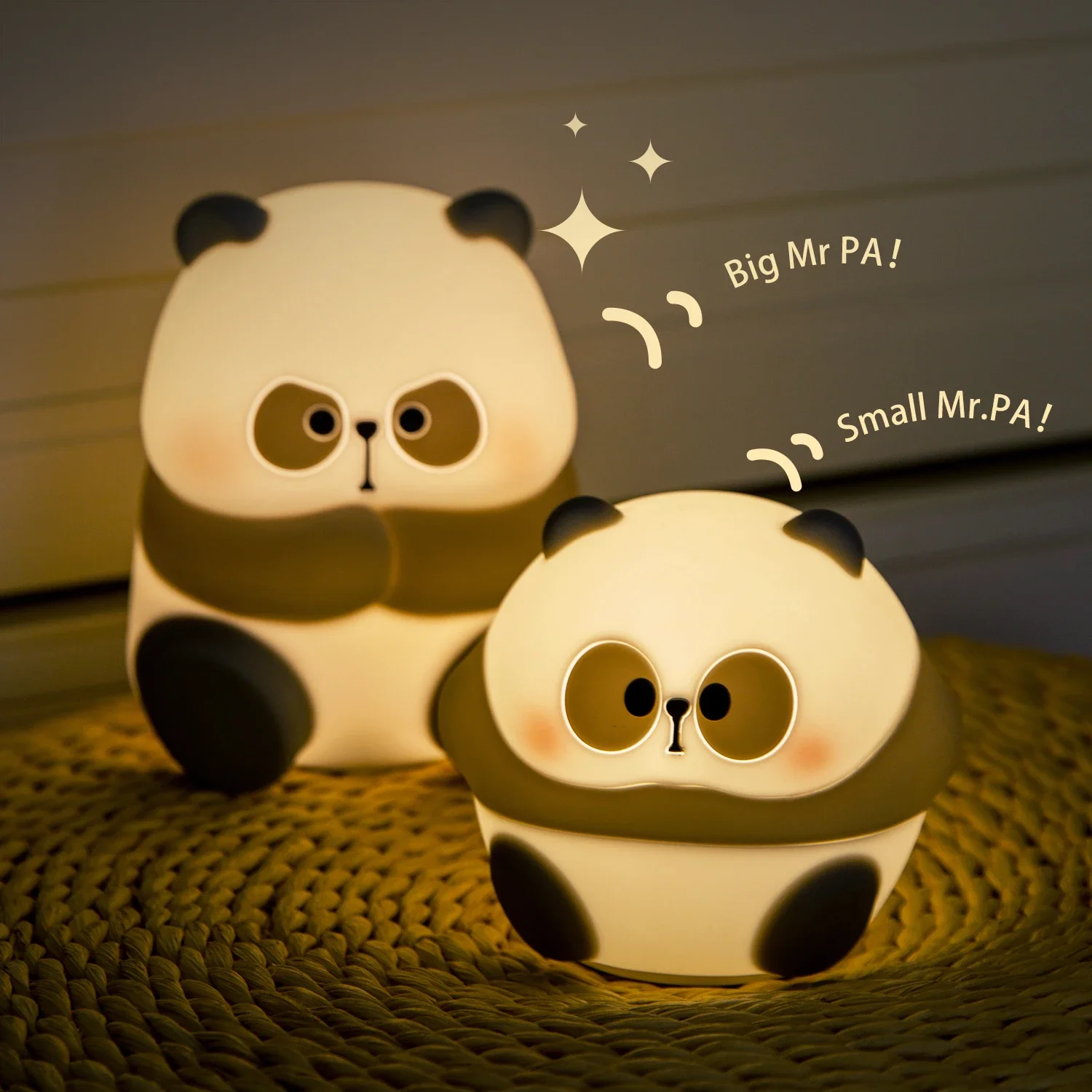 

LED Night Light Cute Panda Cartoon Animals Silicone Lamp USB Rechargeable Timing Sleeping Lamp Bedroom Decoration for Children