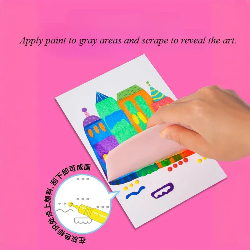 Scratch Off Foto's Regenboog Schilderij Set Kleur Kinderen DIY Kunstwerk Ansichtkaarten Kinderen Jongens Meisjes Leuk Ambachtelijk Tekenspeelgoed