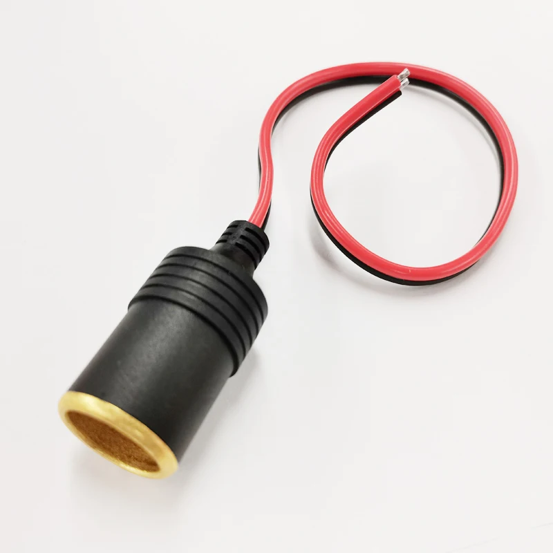 NCHTEK 1.5-Square-MM Golden Plated Copper 12V Car Cigar Cigarette Lighter Female Socket Plug Connector Cable / 1PCS