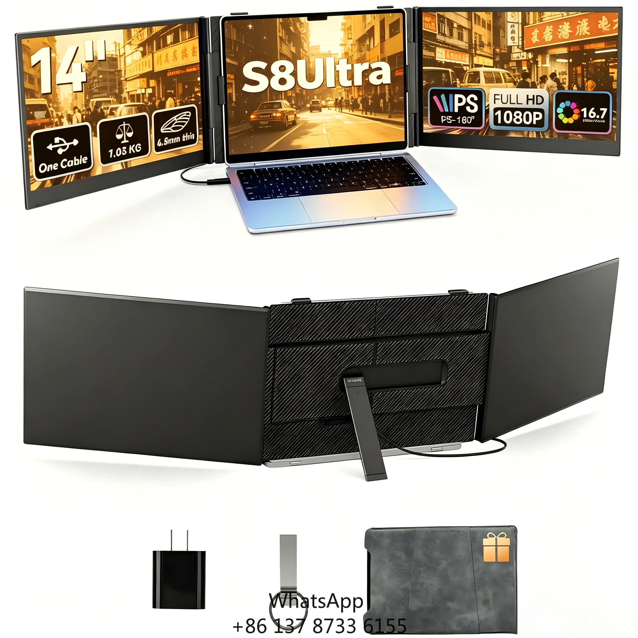 Screen Gaming Portable Monitor Kwumsy Trader Single Type-C One-Cable Connection For Dual Screen Laptop Productivity