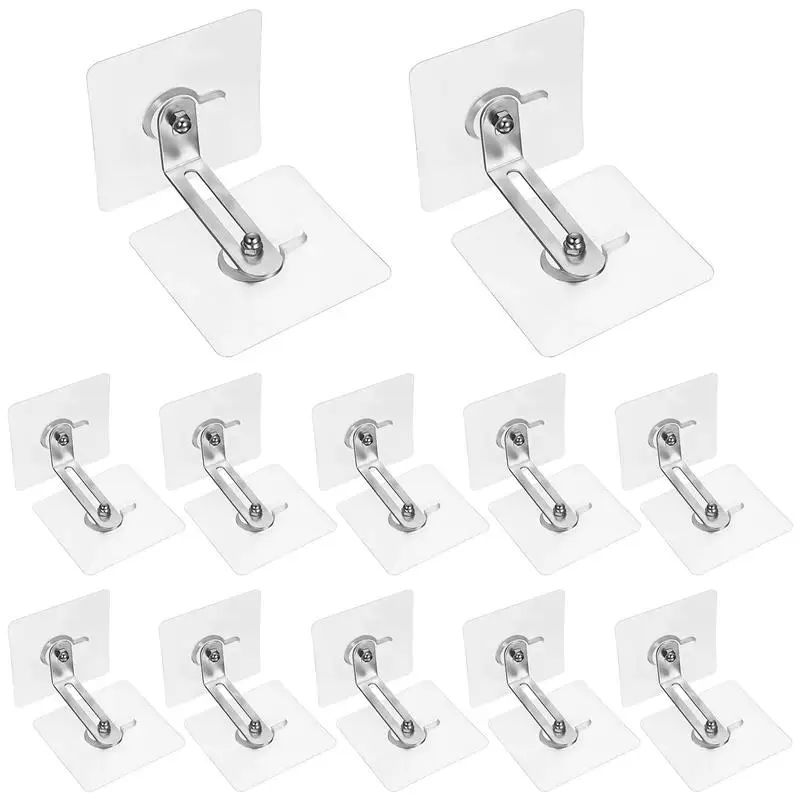 

12 Pcs Furniture Wall Anchors Self Adhesive Furniture Safety Hooks Furniture Straps for Cabinet Bookshelf Dresser Baby Proofing