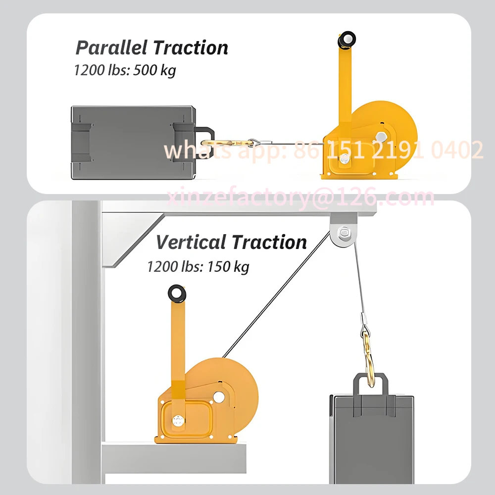 Customizable Hand Winch Boat Trailer Winch Two-Way Self-locking Operated Manual Hand Crank Winch Small Hoist