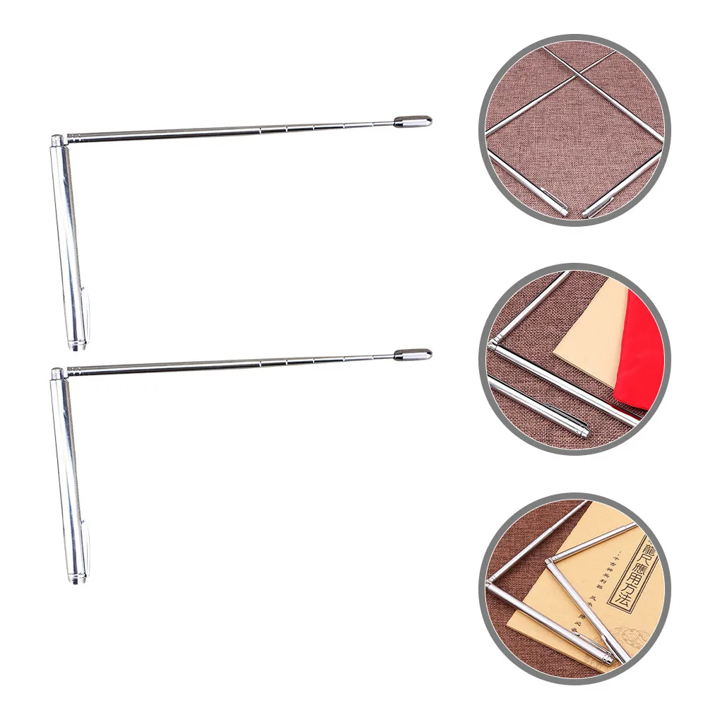 2Pcs Stainless Steel Dowsing Rod Portable Outdoor Retractable Divining Tool Water Searching Treasure Finding Divining Rod