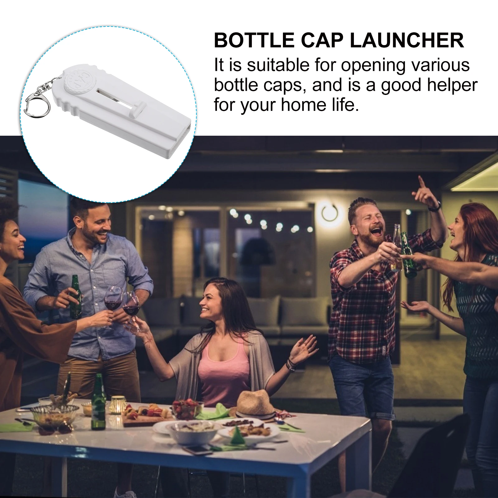 

Bottle Cap Remover Emitter Opener Portable Small White Plastic Launching Travel