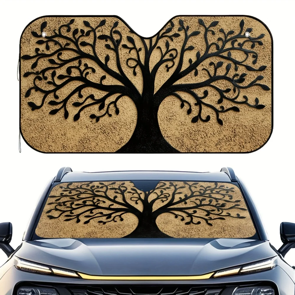 

1pc Tree Of Life In Sand Car Sun Visor Non Slip Grip Sun Protection For Sports Driving Stable Mount Vehicle Accessory Universall