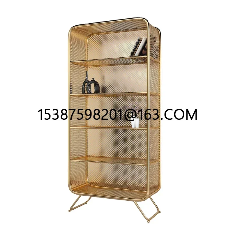 

Nordic online celebrity golden wrought iron storage office floor-to-ceiling multi-storey display display stand