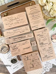 Vintage angielski rosyjski tło Woodern pieczęć gumowa DIY na materiały rzemieślnicze Scrapbooking tworzenie kartek dekoracja do albumu na zdjęcia pieczęć