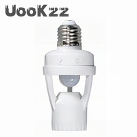 UooKzz 360 Degrees PIR Human Induction Motion Sensor LED Night Lamp Socket Base E27 AC 85V-265V Delay Time Adjustable Switch