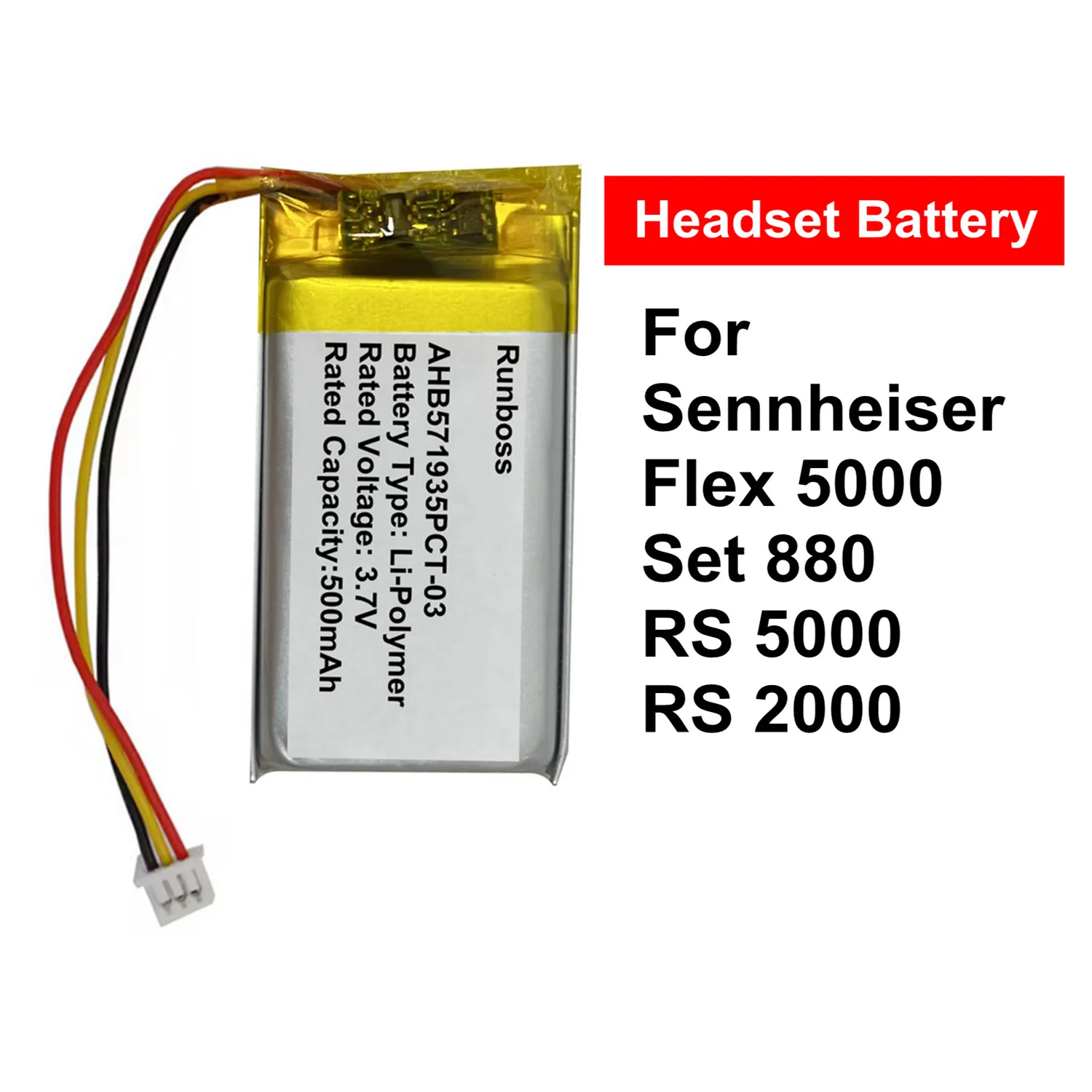 NEW 3.7V 500mAh Wireless Headset Battery AHB571935PCT-03, CP-SN800,BAP-800 for Sennheiser Flex 5000,RS 5000,Set 880,RS 2000
