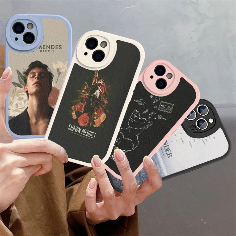 Singer S-Shawn M-Mendes Phone Case Hard Leather For iPhone 16 15 14 13 12 Mini 11 14 Pro Max Xs X Xr 7 8 Plus Fundas