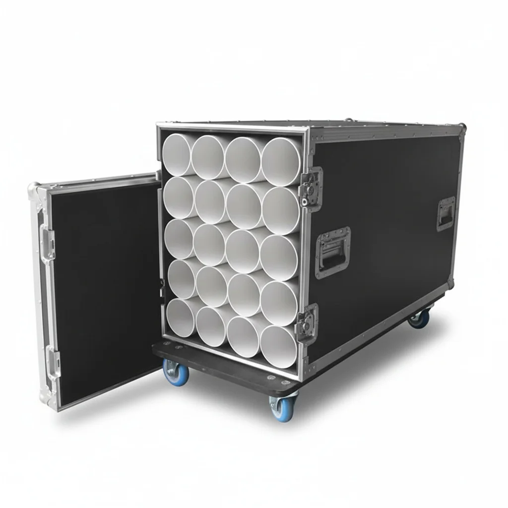 

Flight Road Case, 12mm Plywood Transport Case with Wheels for 20 Tripod Microphone Stands, Heavy Duty Aluminum Frame Box
