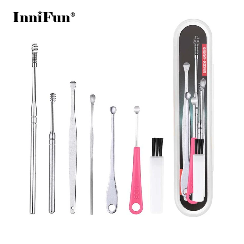 

Stainless Steel Ear Wax Removal Tool Spiral Spring Earwax Cleaner Set Ears Cleaning Sticks for Hearing Aids