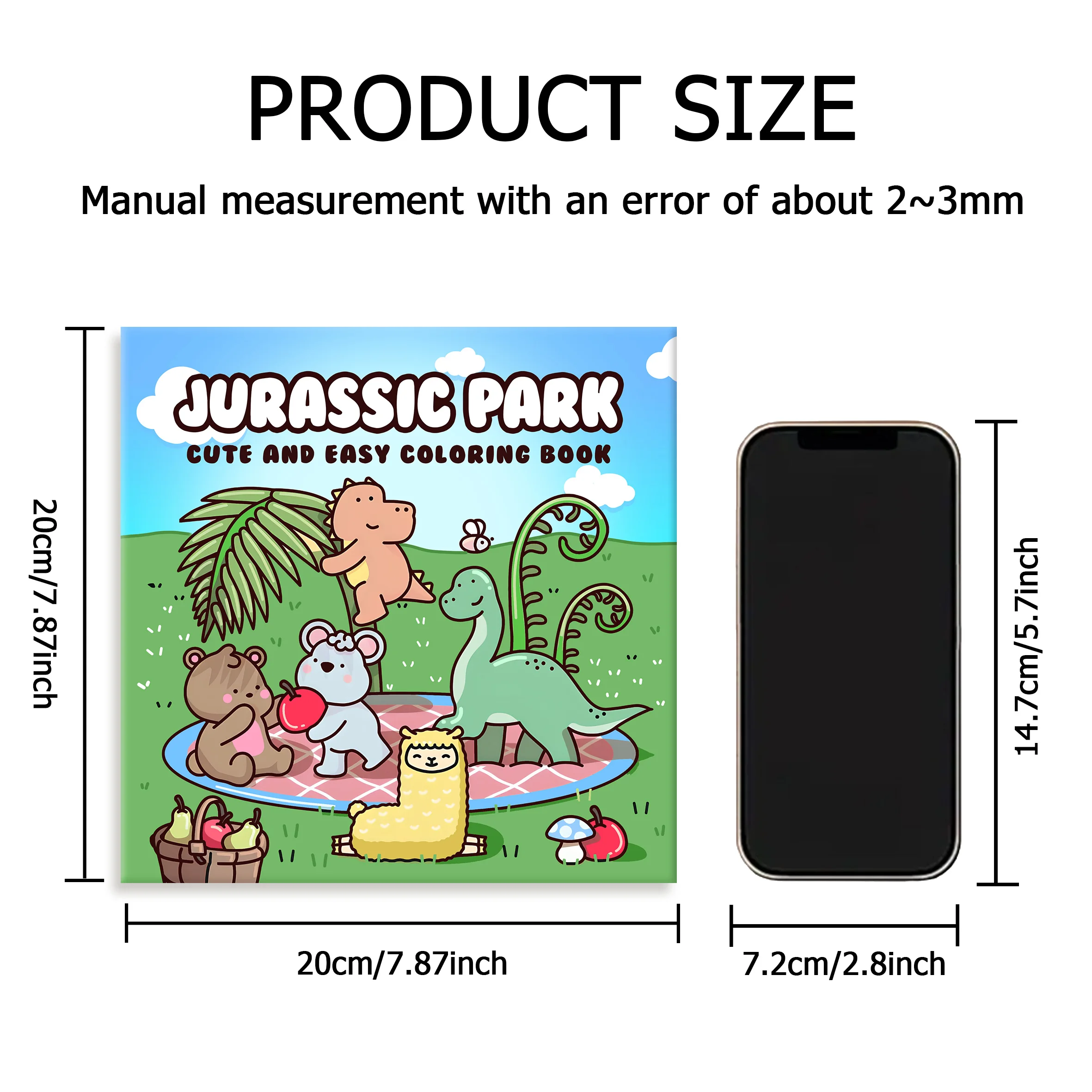JURASSIC PARK สมุดระบายสีรูปแบบ Bold-easy สําหรับผู้ใหญ่สมุดวาดภาพน่ารักของขวัญที่สมบูรณ์แบบสําหรับงานปาร์ตี้และวันเกิด