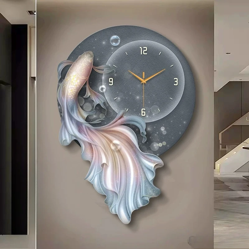 Round Fashion Wall Clock Purple Elegant Upgrade Modern Bedroom Digital Clock Living Room Nordic Orologio Da Parete Home Decor