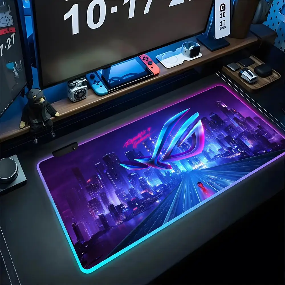 Asus Rog Mouse Music Pad Gaming Rgb Mousepad Backlit Keyboard Gamer Girl Xxl Laptop Mat Table Pads Deskpad