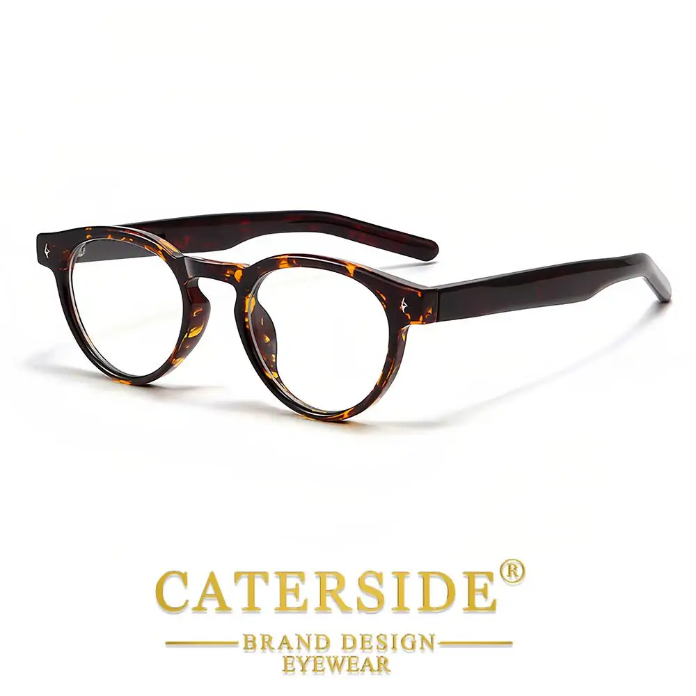 CATERSIDE Modische Damen-Rundbrille mit Blaulichtfilter, Premium Tr-90-Rahmen, Herren-Outdoor-Business- und Büro-Schutzbrille – Detail 10