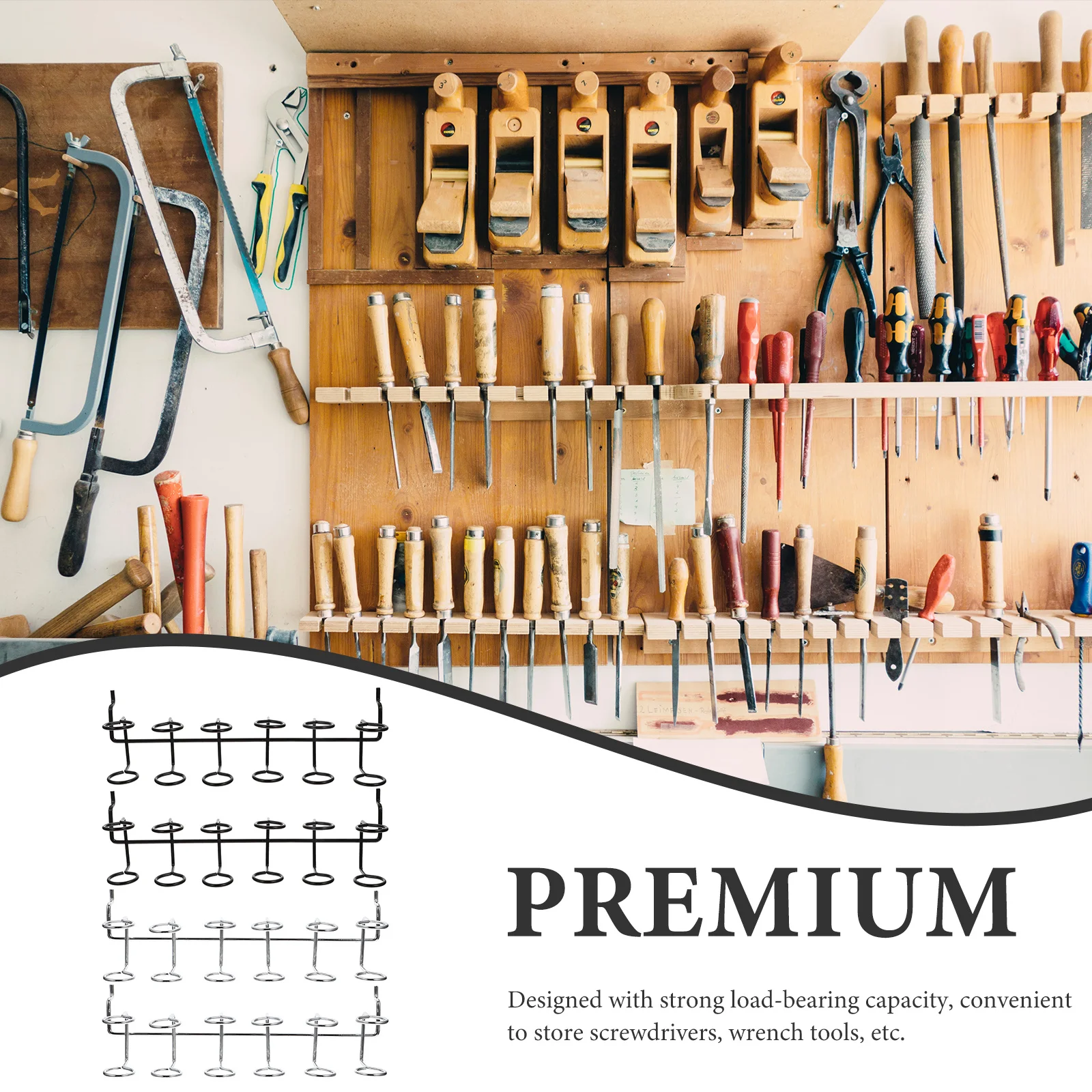 Uchwyt na śrubokręty wielokomorowy, 4 szt., do warsztatu, organizer na śrubokręty do tablicy perforowanej, narzędzia ręczne do garażu