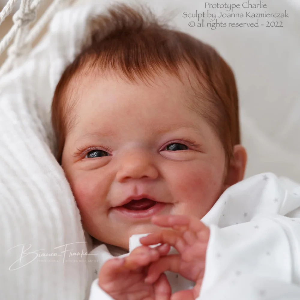 19 인치 비닐 다시 태어난 인형 키트 찰리 신생아 비닐 DIY 수제 장난감 다시 태어난 금형 키트 천 몸과 눈